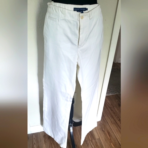 Ralph Lauren Women's Wide Leg White Chinos - Picture 1 of 8